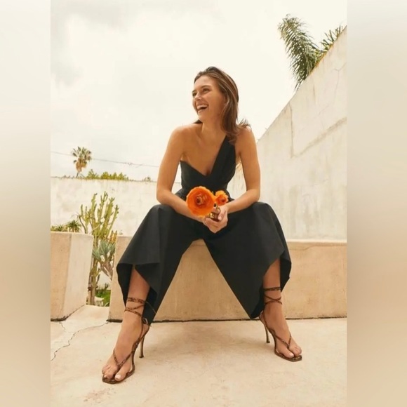 NWT - A.L.C. Athelia One Shoulder Jumpsuit in Black - Picture 3 of 5